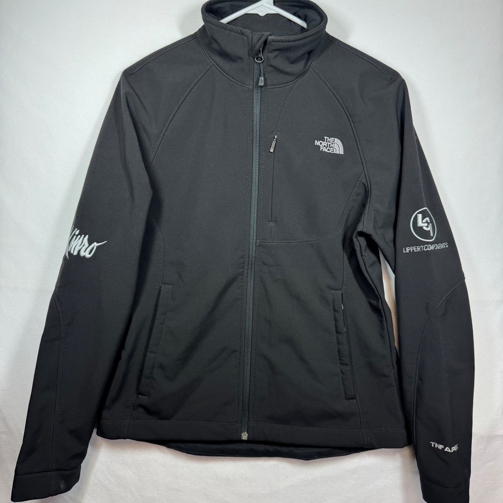 The North Face Apex Softshell Jacket Black Full Zip Logo Women's Sz Medium